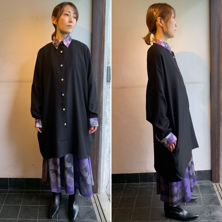 gouk ビッグシャツコート BK-PUR
