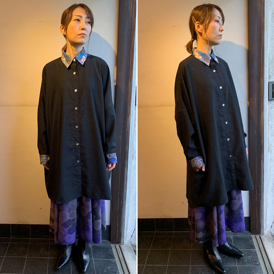 gouk ビッグシャツコート BK-BL
