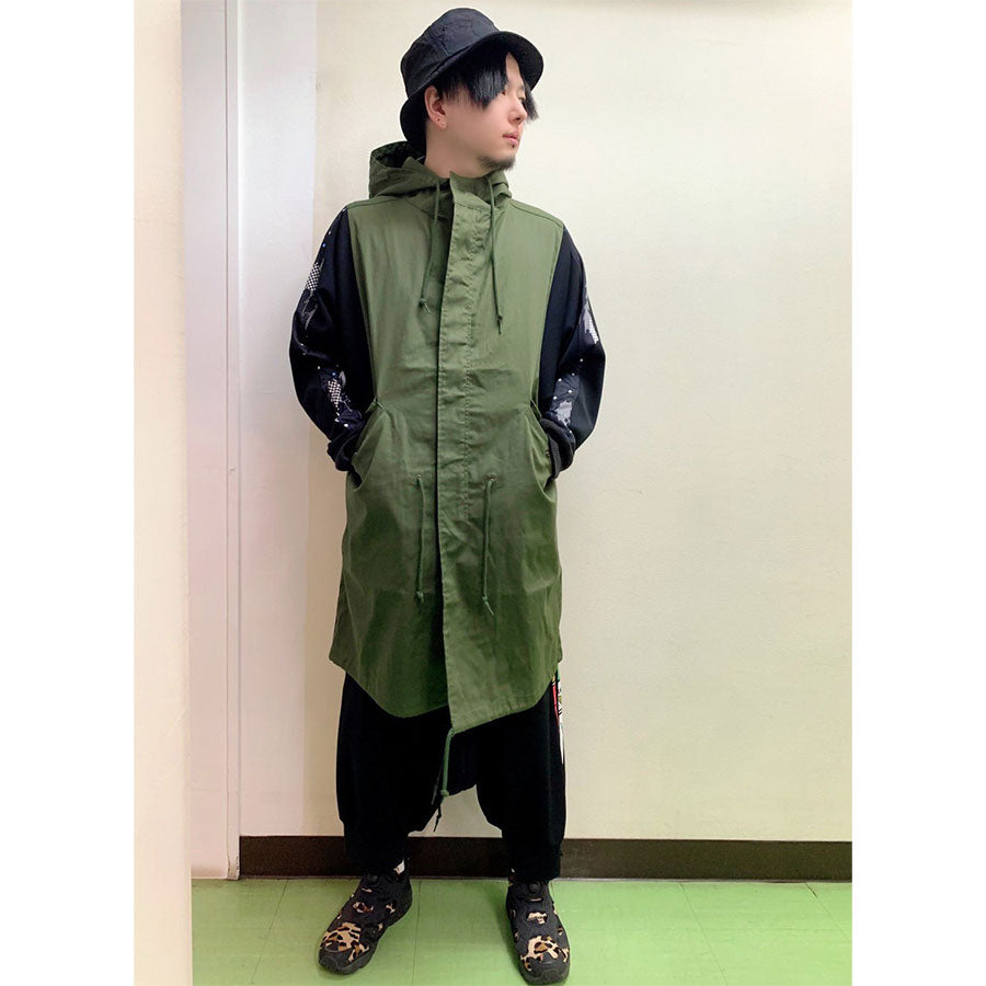 MINT NeKO ボリュームスリーブモッズコート KHA