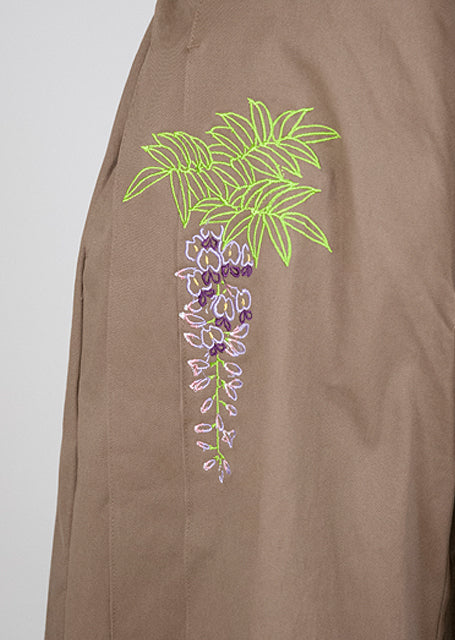 Wide pants beige with pleats on both sides of GOUK