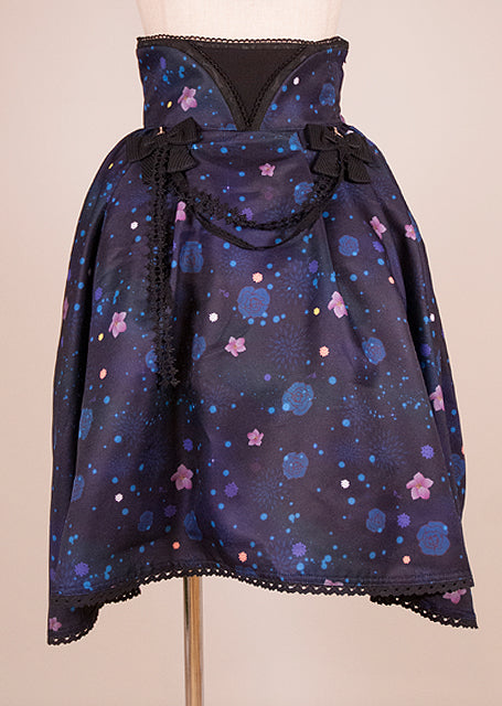 モリグチカ 花焔の星空柄フィッシュテールスカート