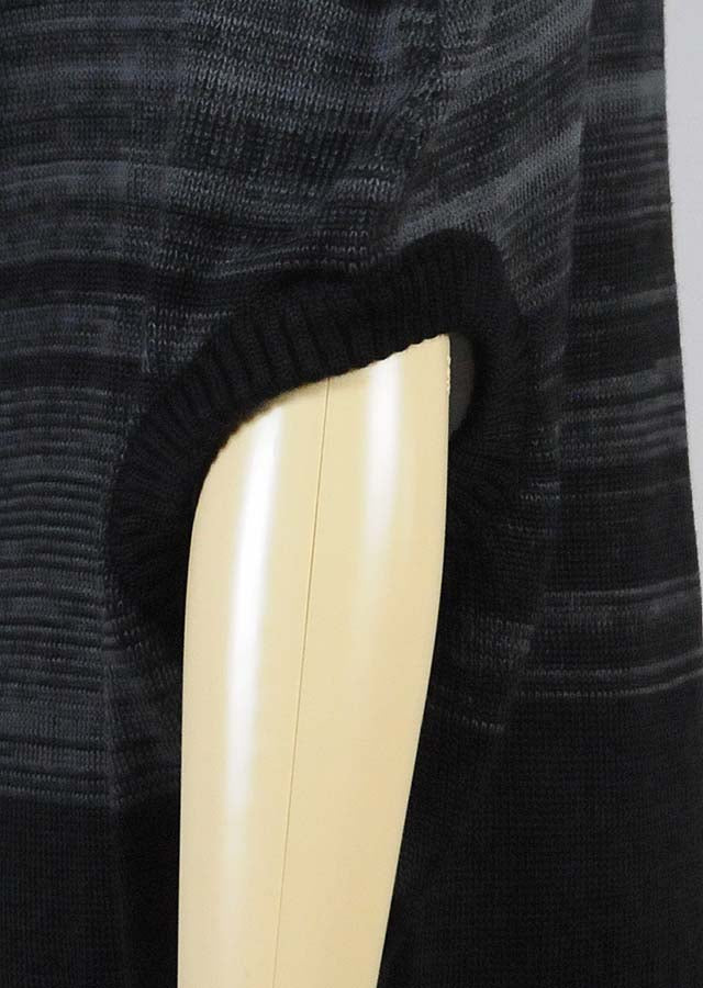 gouk 前縦和柄卵型カーディガン 黒