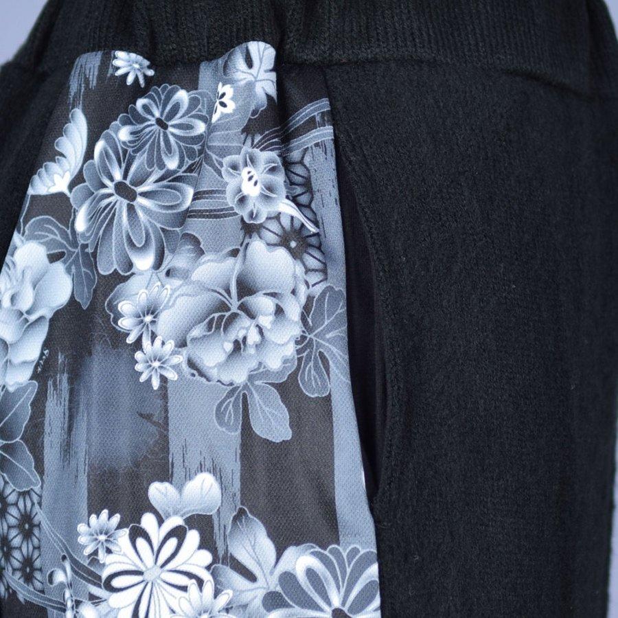 gouk 和柄切り替えニットスカート