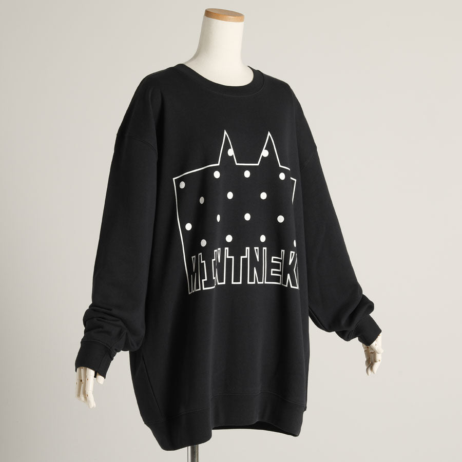 Mint Neko Dot Logo Big Sweat