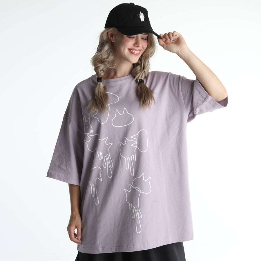 MINT NeKO どろどろネコシルエットBIG Tシャツ