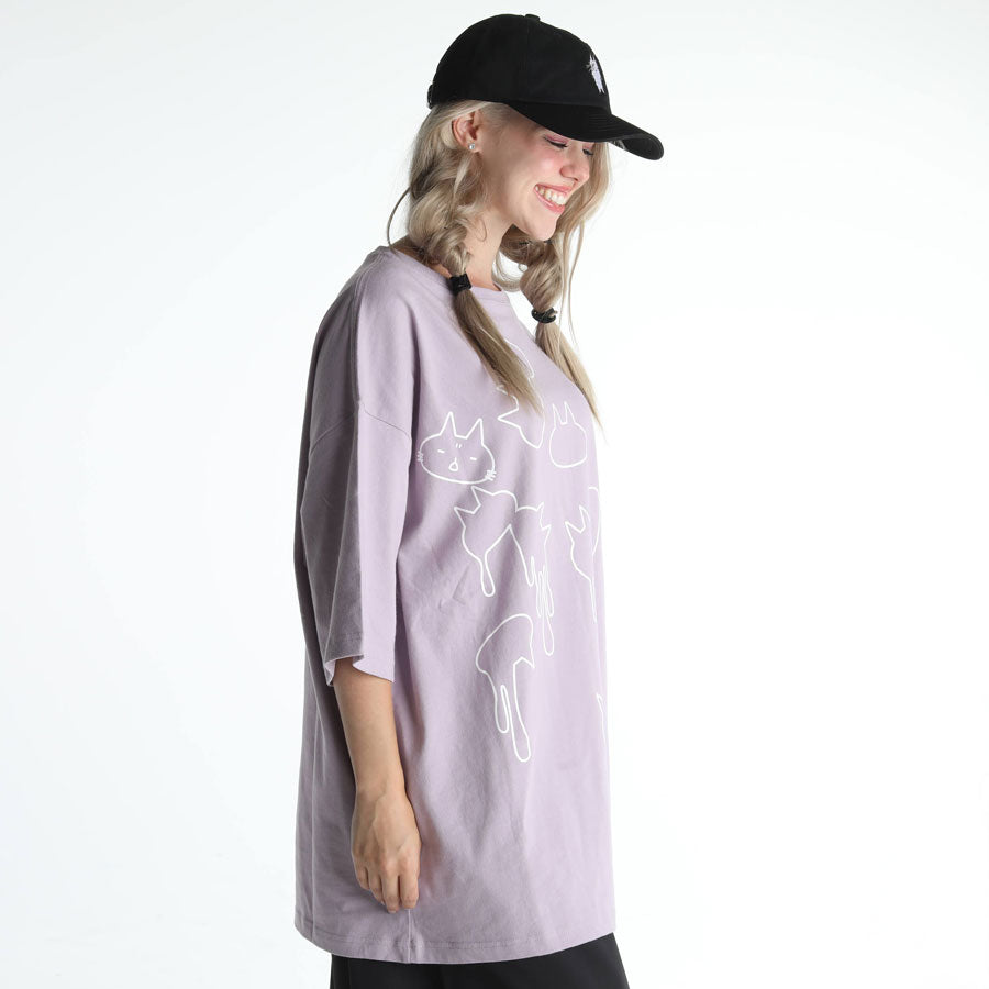 MINT NeKO どろどろネコシルエットBIG Tシャツ