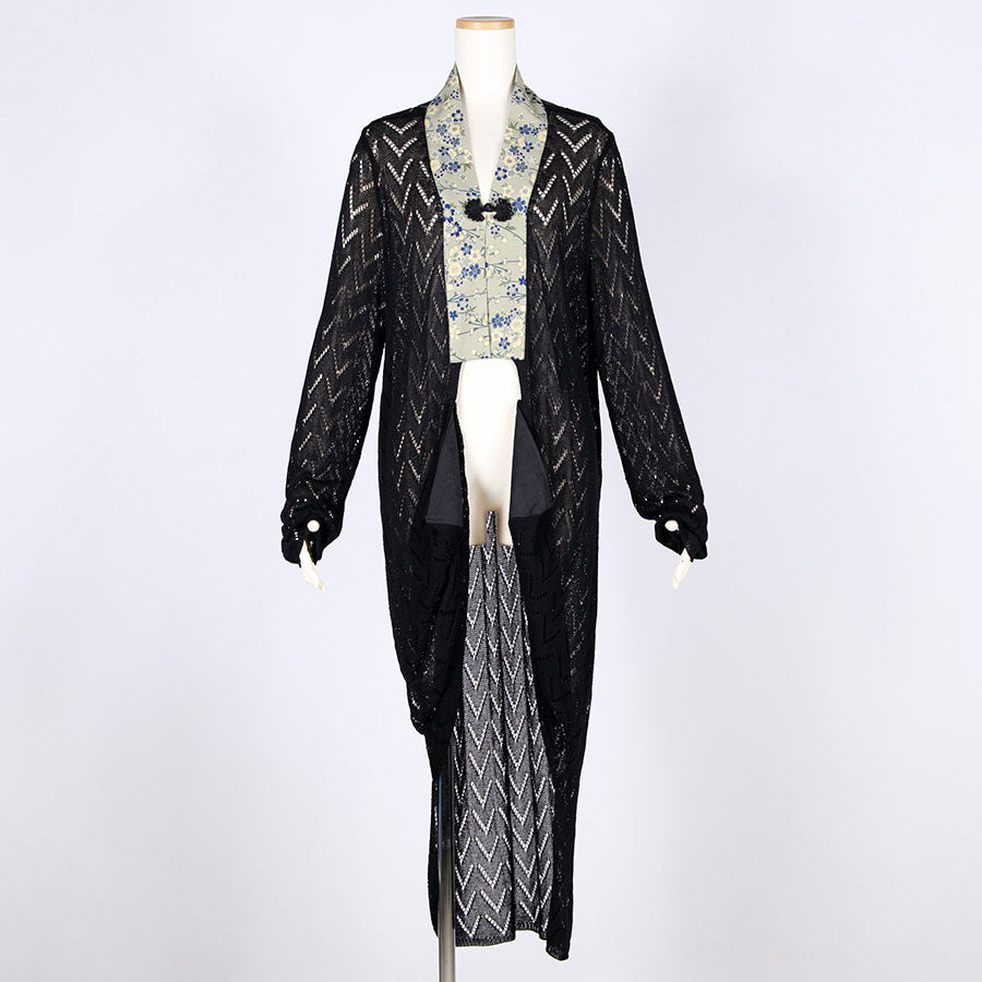 [One-of-a-kind item] TKg Blue Cherry Blossom Knit Long Cardigan