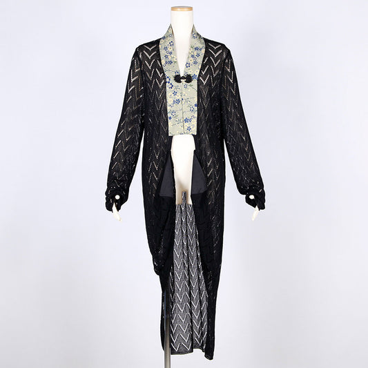 【一点物】TKg 蒼い桜 ニットロングカーディガン