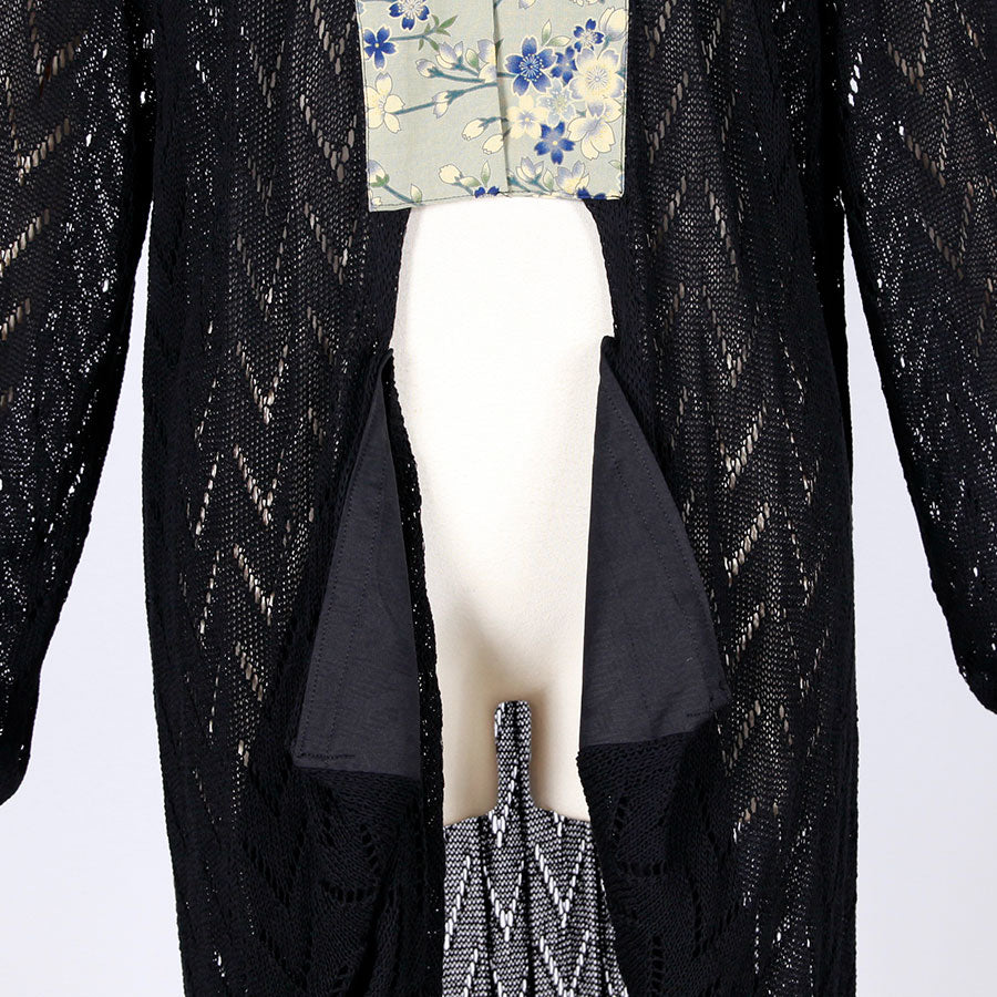 [One-of-a-kind item] TKg Blue Cherry Blossom Knit Long Cardigan