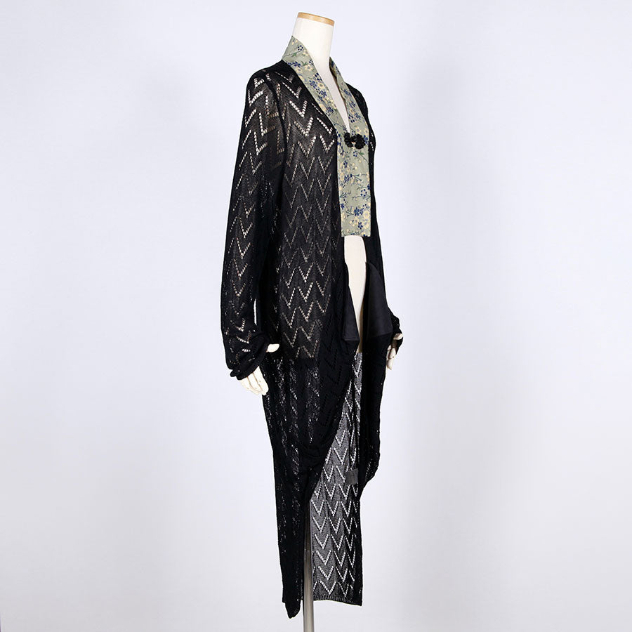 [One-of-a-kind item] TKg Blue Cherry Blossom Knit Long Cardigan