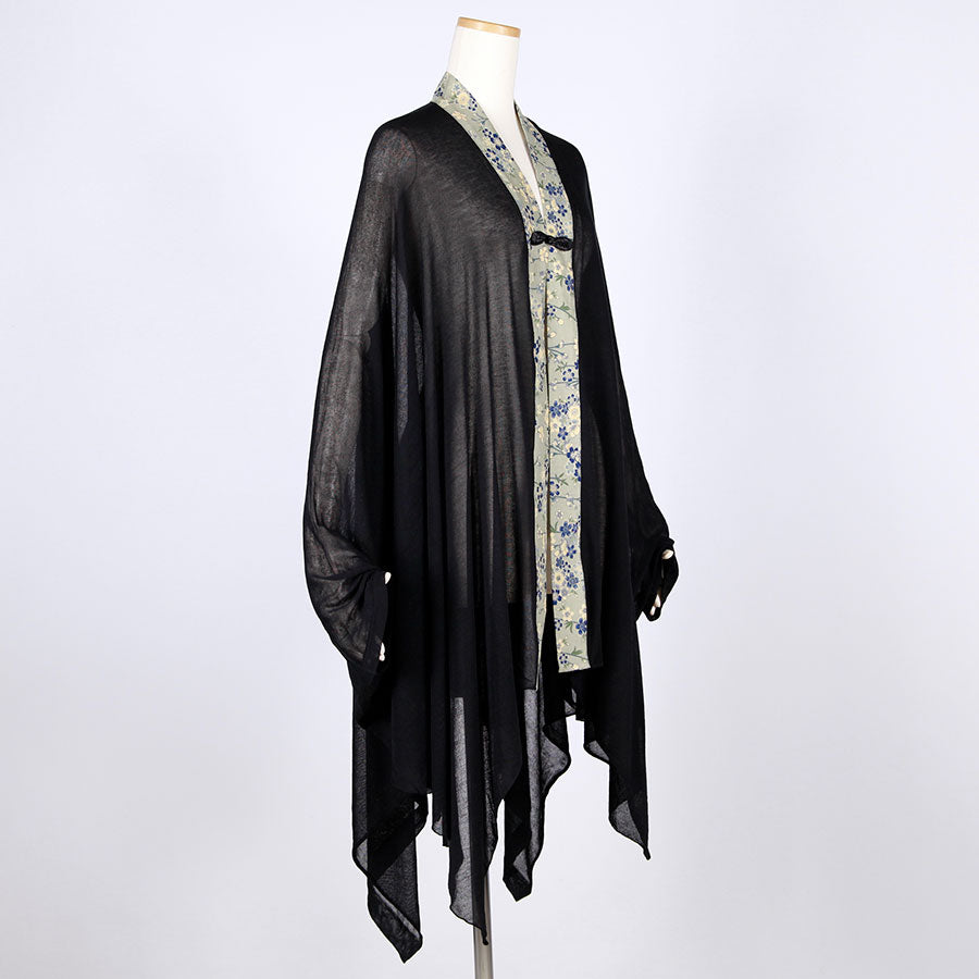 [One-of-a-kind item] TKg Blue Cherry Blossom Thin Poncho Cardigan