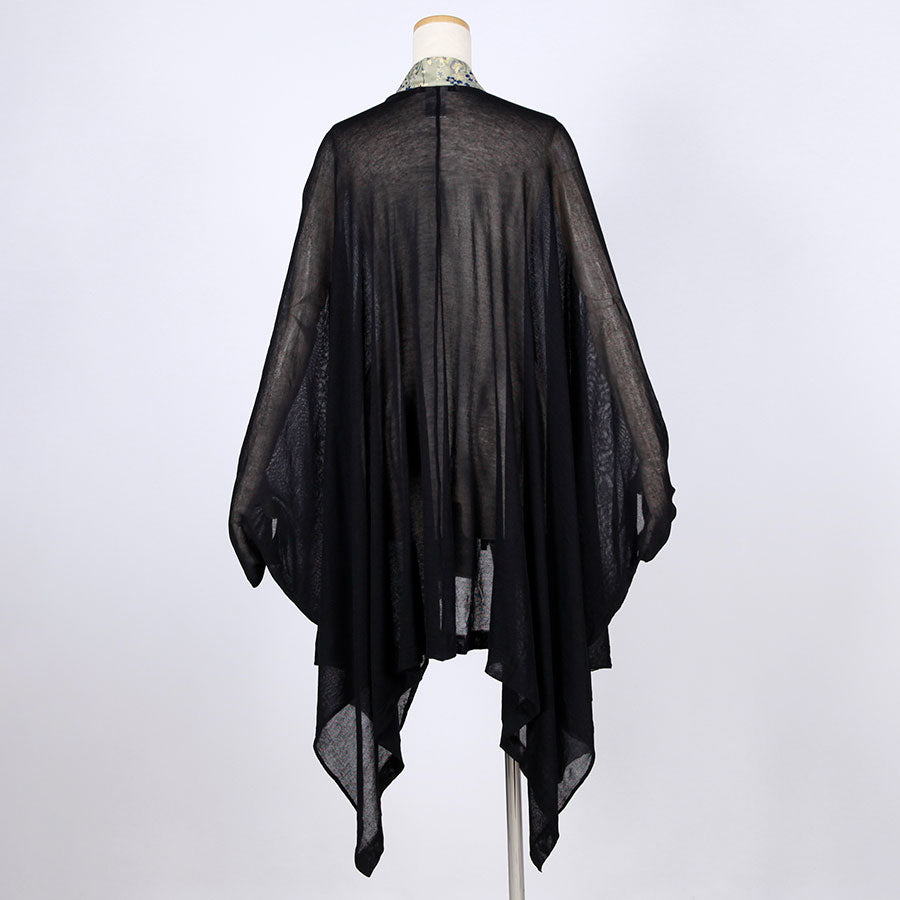 [One-of-a-kind item] TKg Blue Cherry Blossom Thin Poncho Cardigan