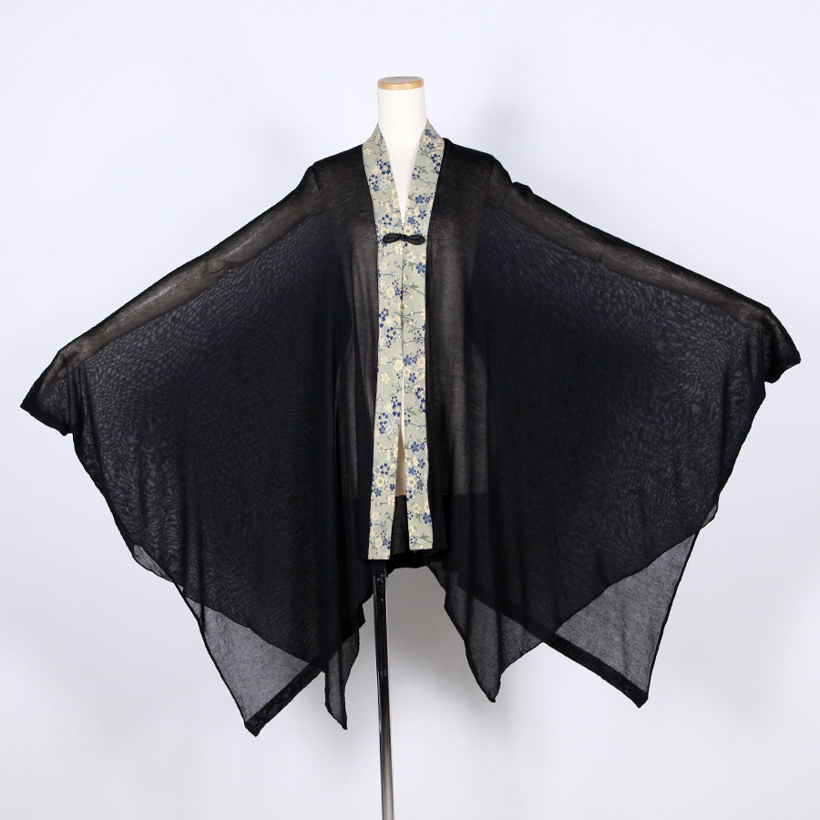 [One-of-a-kind item] TKg Blue Cherry Blossom Thin Poncho Cardigan