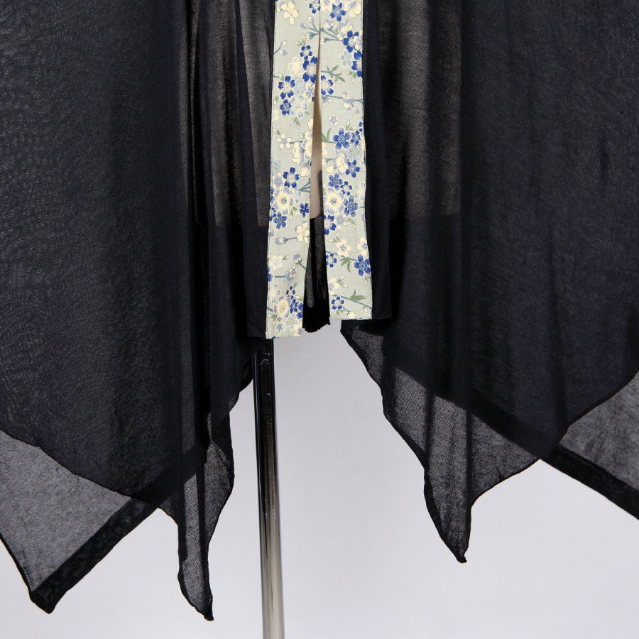 [One-of-a-kind item] TKg Blue Cherry Blossom Thin Poncho Cardigan