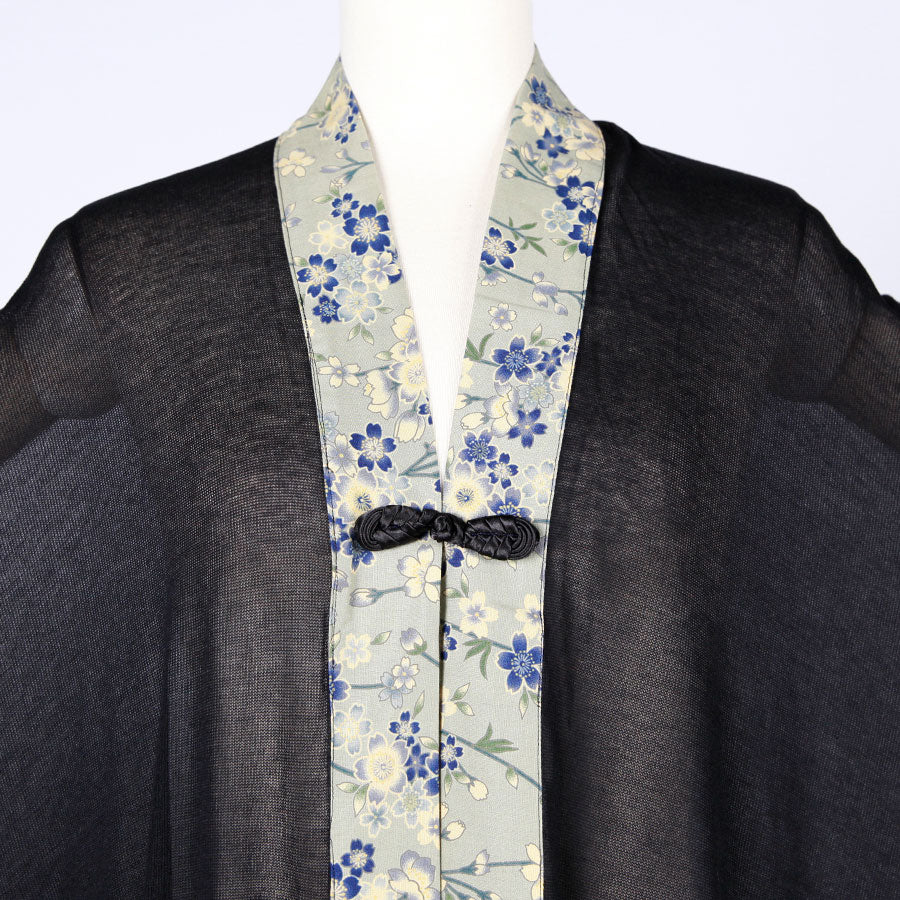[One-of-a-kind item] TKg Blue Cherry Blossom Thin Poncho Cardigan