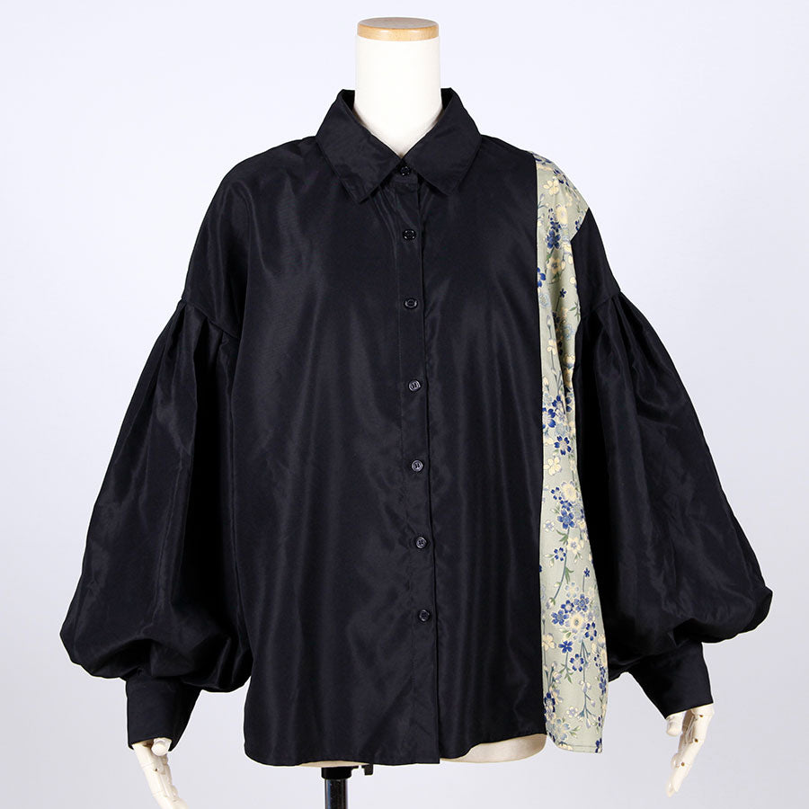 【一点物】TKg 蒼い桜 ランタンスリーブシャツ