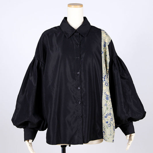 【一点物】TKg 蒼い桜 ランタンスリーブシャツ