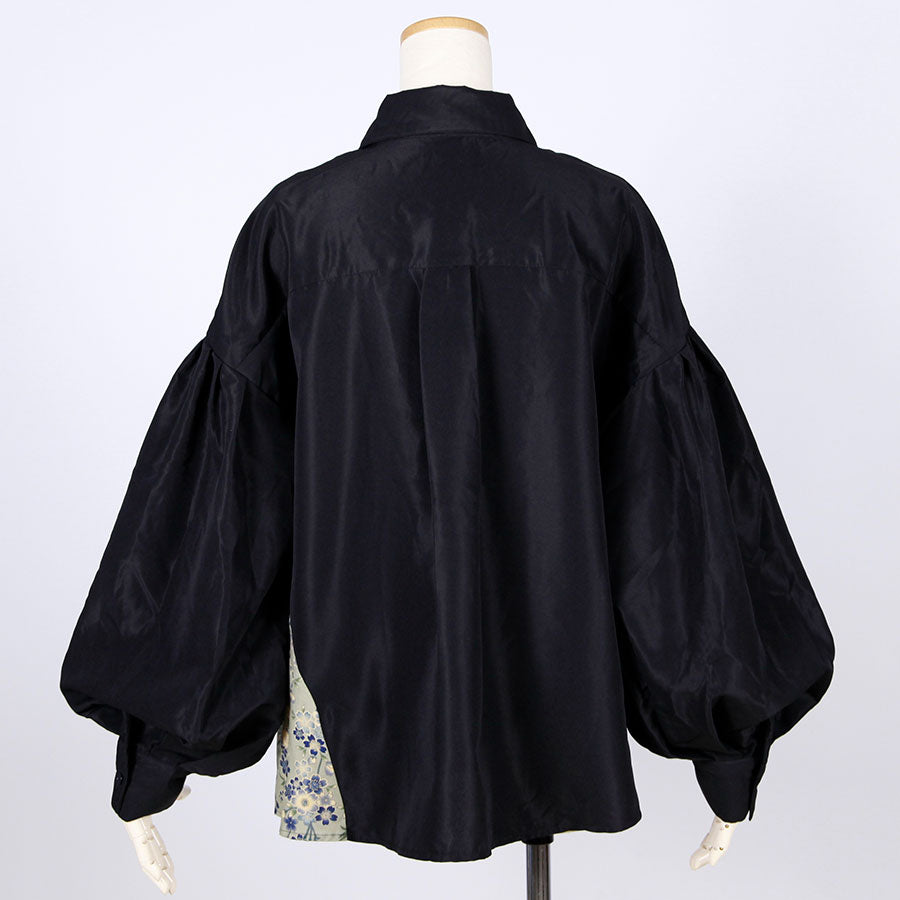 【一点物】TKg 蒼い桜 ランタンスリーブシャツ