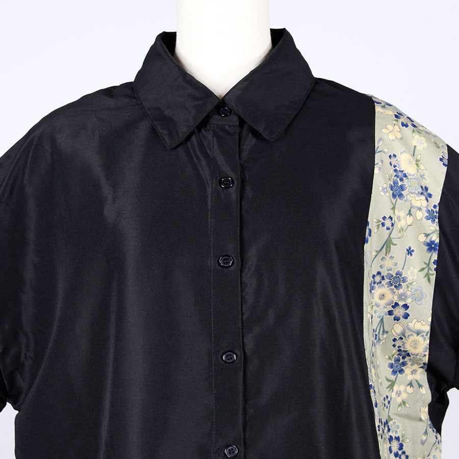 【一点物】TKg 蒼い桜 ランタンスリーブシャツ