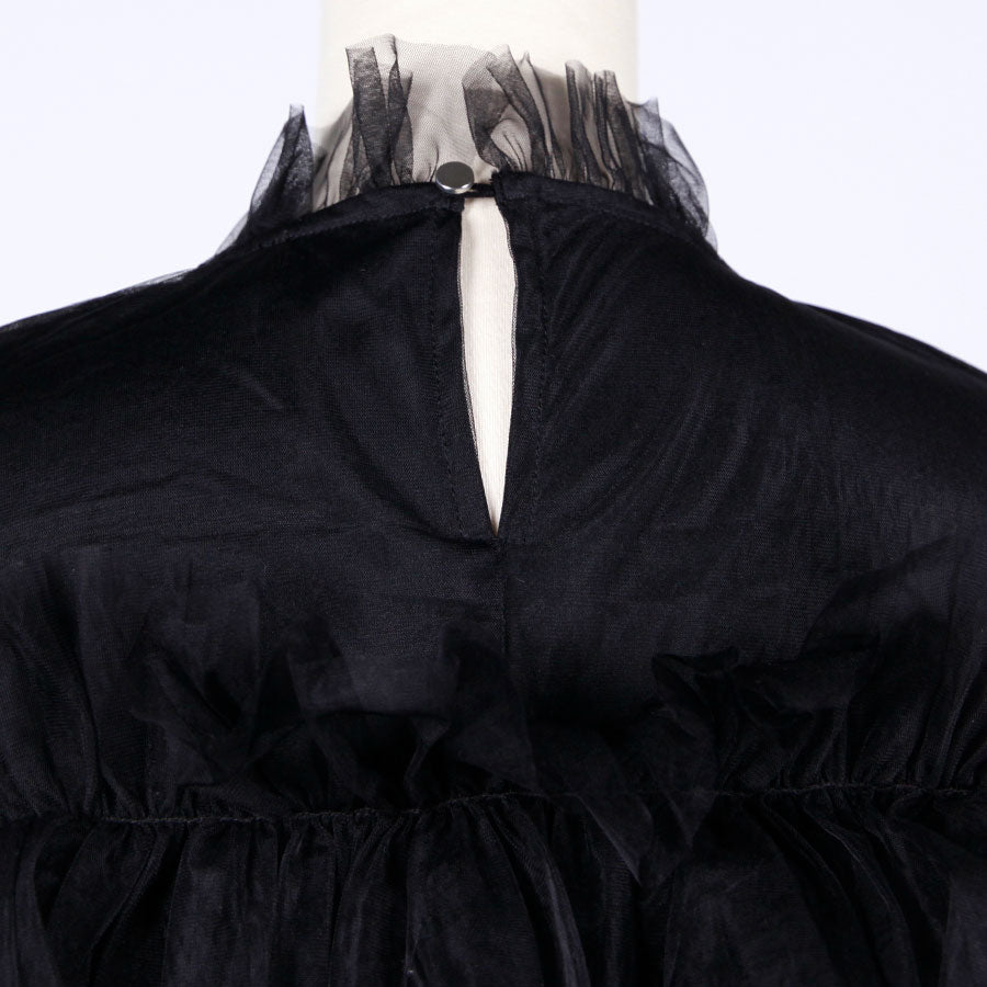 [One-of-a-kind item] TKg Blue Cherry Blossom Top with Frills