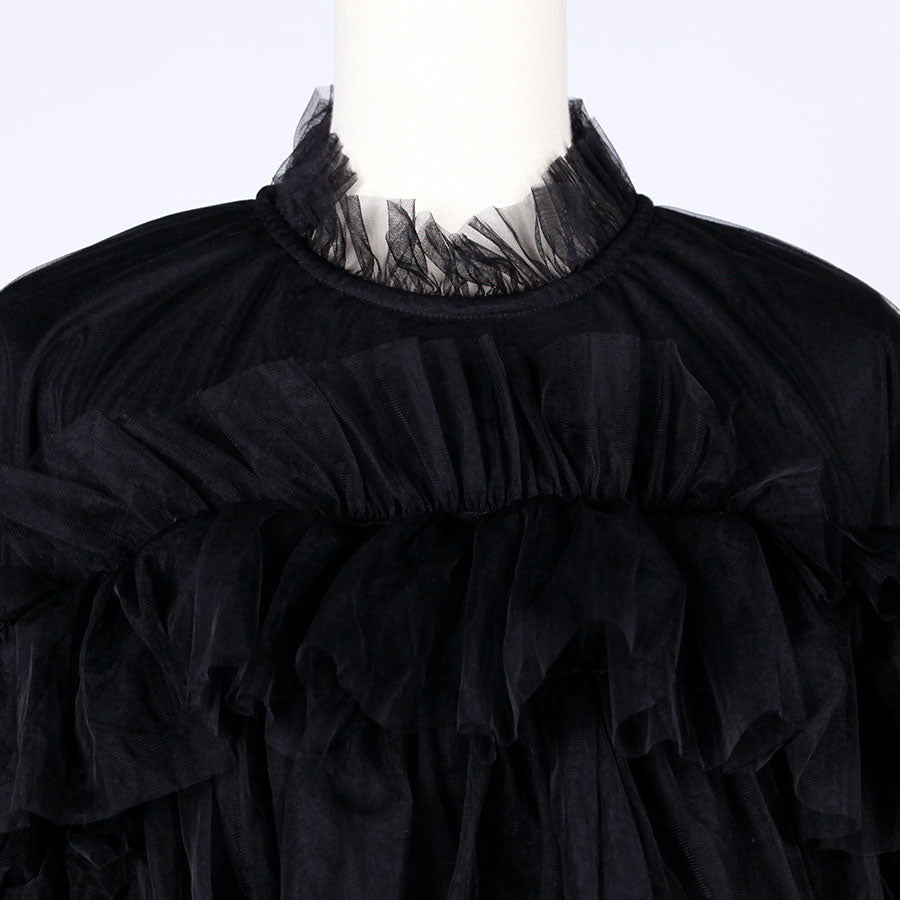 [One-of-a-kind item] TKg Blue Cherry Blossom Top with Frills