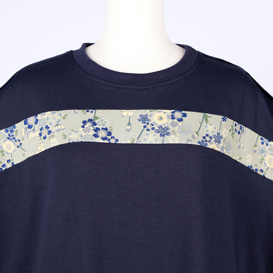 [One-of-a-kind item] TKg Blue Cherry Blossom Tunic with Pleated Skirt