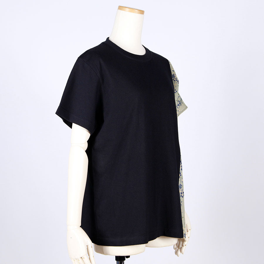 [One-of-a-kind item] TKg Blue Cherry Blossom Square Japanese Pattern Docking Tops