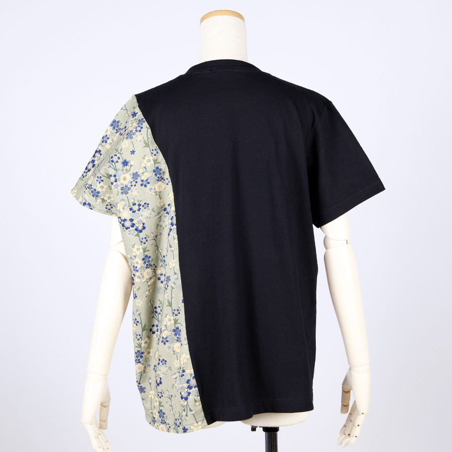 [One-of-a-kind item] TKg Blue Cherry Blossom Square Japanese Pattern Docking Tops