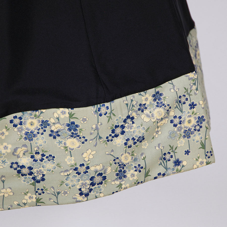 [One-of-a-kind item] TKg Blue Cherry Blossom Fluffy Hem Skirt