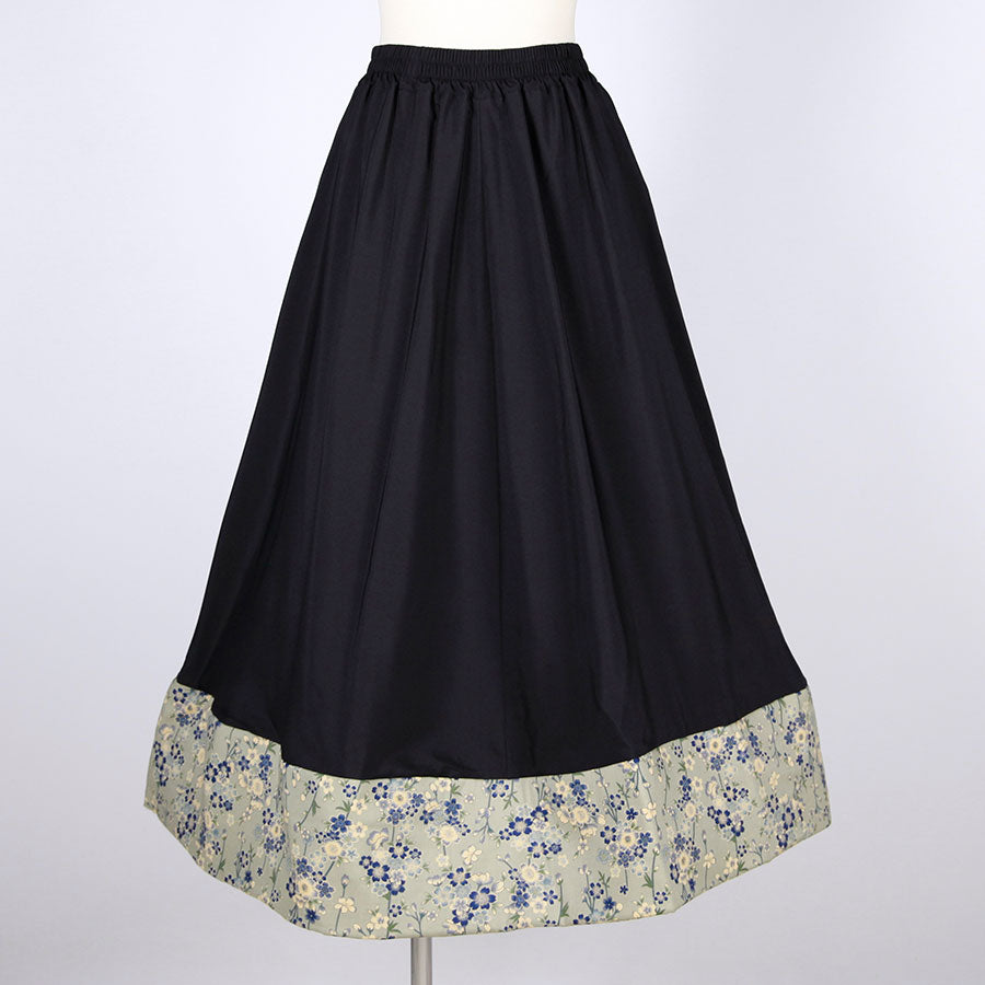 [One-of-a-kind item] TKg Blue Cherry Blossom Fluffy Hem Skirt