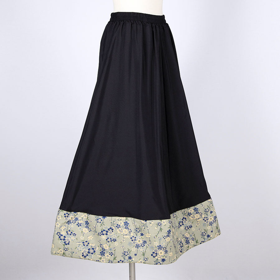 [One-of-a-kind item] TKg Blue Cherry Blossom Fluffy Hem Skirt