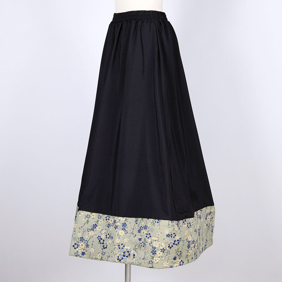 [One-of-a-kind item] TKg Blue Cherry Blossom Fluffy Hem Skirt