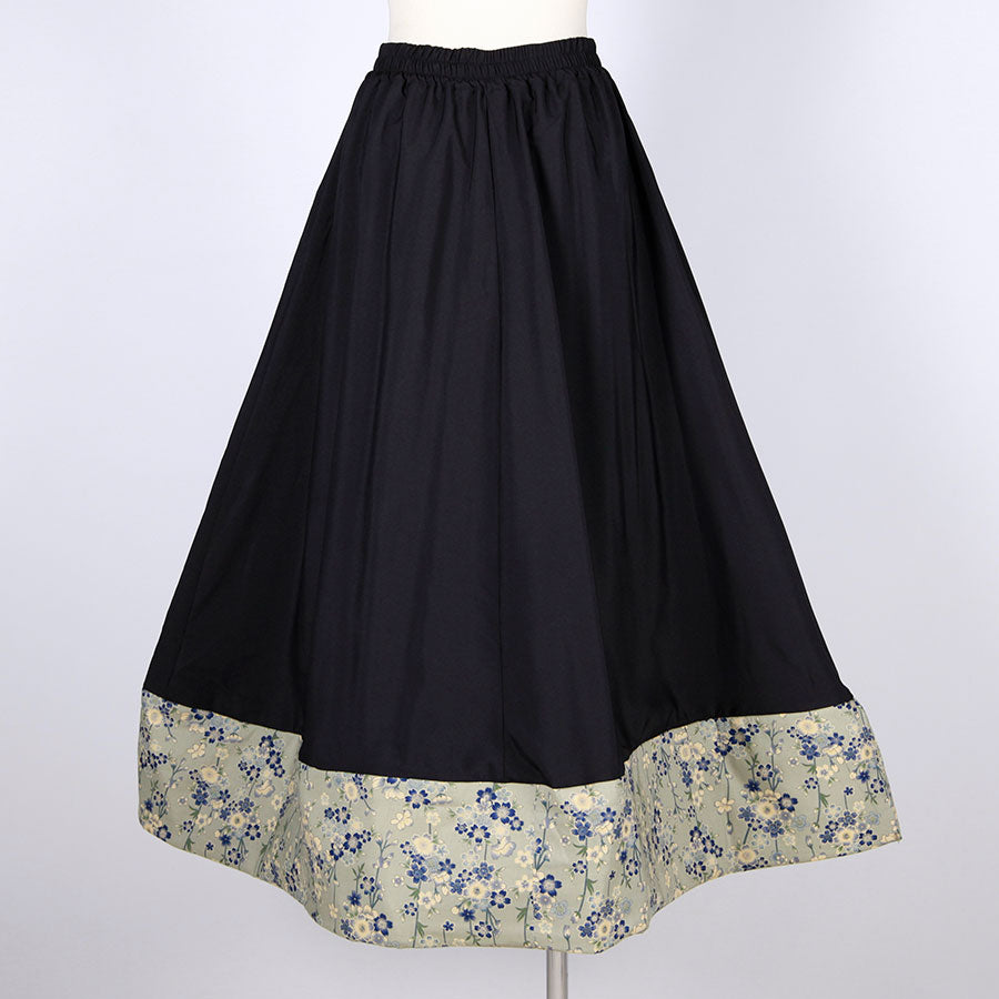 [One-of-a-kind item] TKg Blue Cherry Blossom Fluffy Hem Skirt