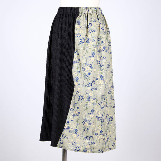 【一点物】TKg 蒼い桜 皺寄りスカート