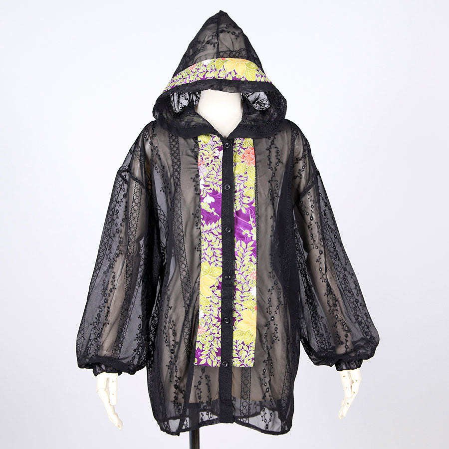 [One-of-a-kind item] TKg Vintage Kimono Four Seasons Flower Thin Parka
