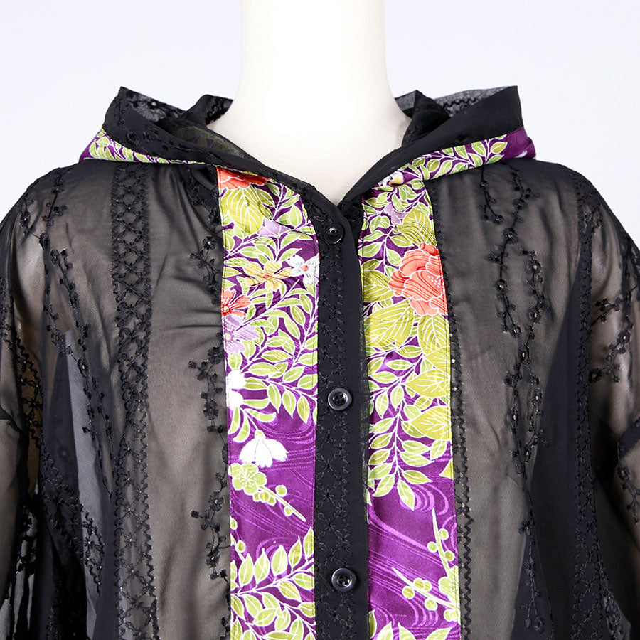 [One-of-a-kind item] TKg Vintage Kimono Four Seasons Flower Thin Parka