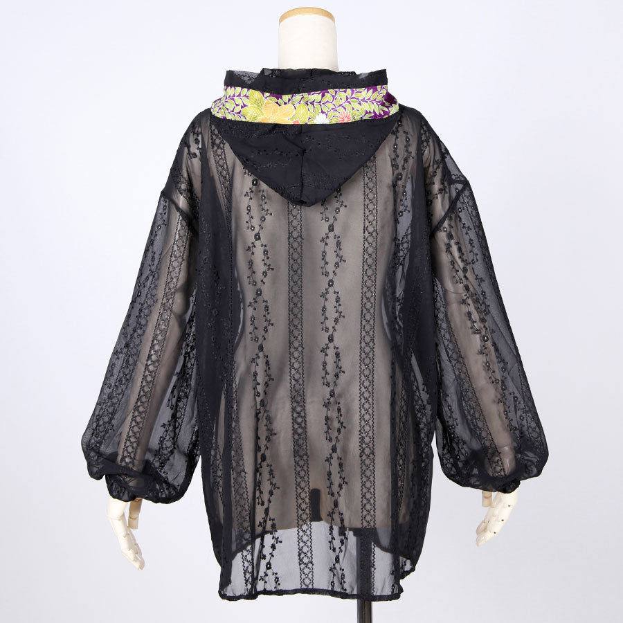 [One-of-a-kind item] TKg Vintage Kimono Four Seasons Flower Thin Parka