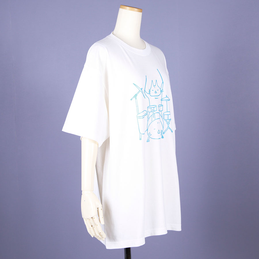 MINT NeKO Tama T-shirt / WH-BL・XL