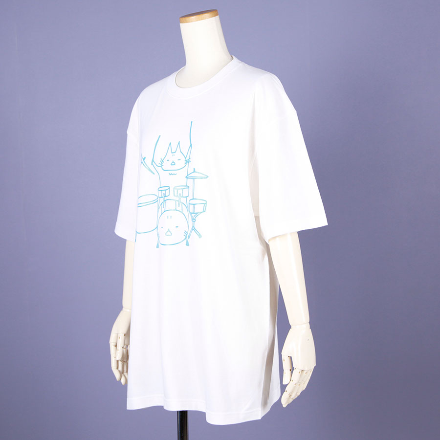 MINT NeKO Tama T-shirt / WH-BL・XL