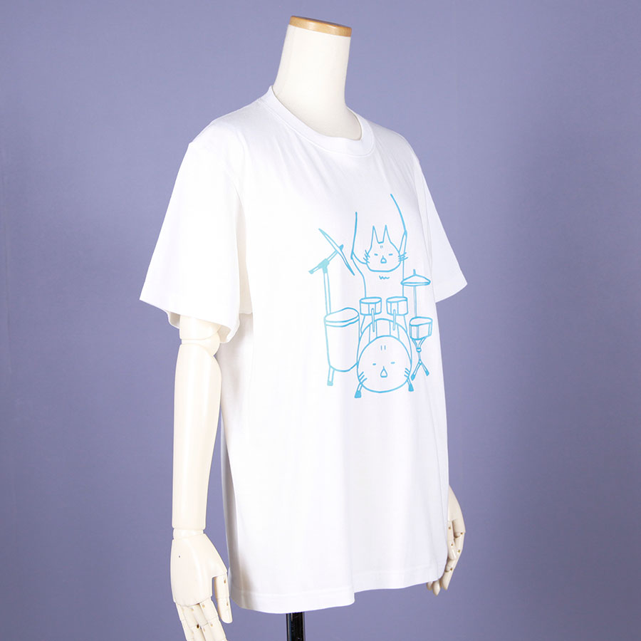 MINT NeKO Tama T-shirt / WH-BL・M