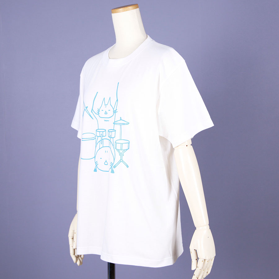 MINT NeKO Tama T-shirt / WH-BL・M