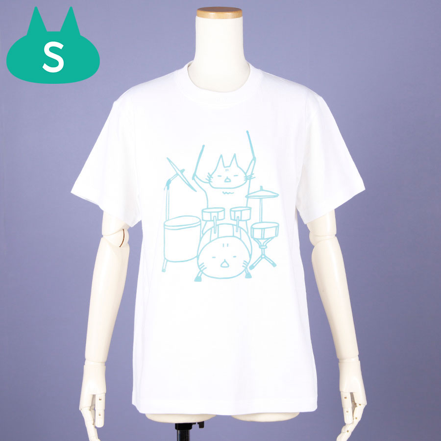 MINT NeKO Tama T-shirt / WH-BL・S