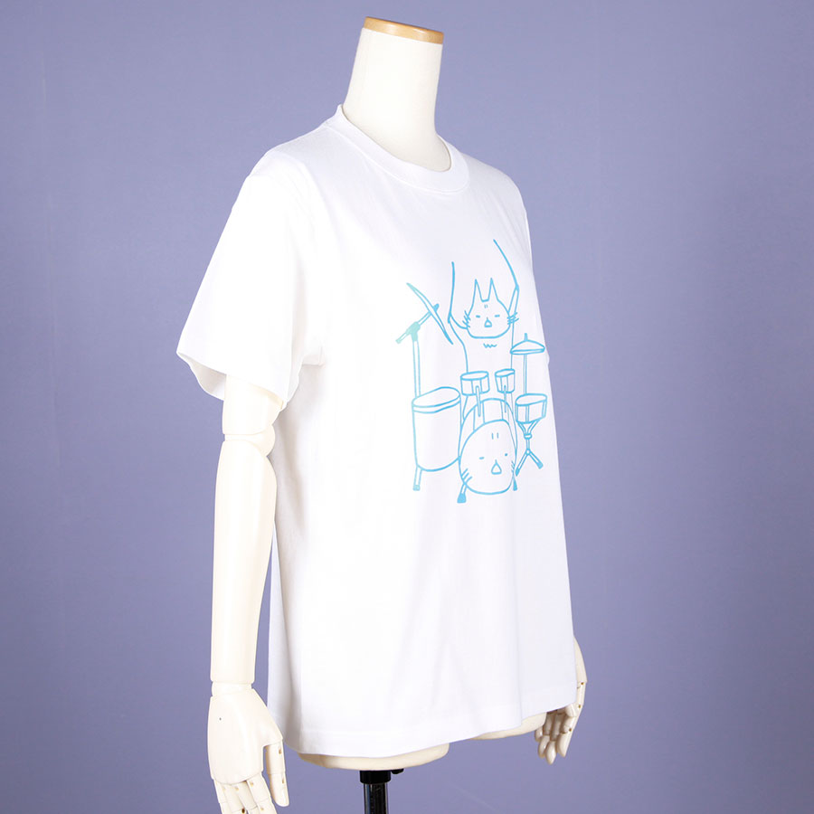 MINT NeKO Tama T-shirt / WH-BL・S
