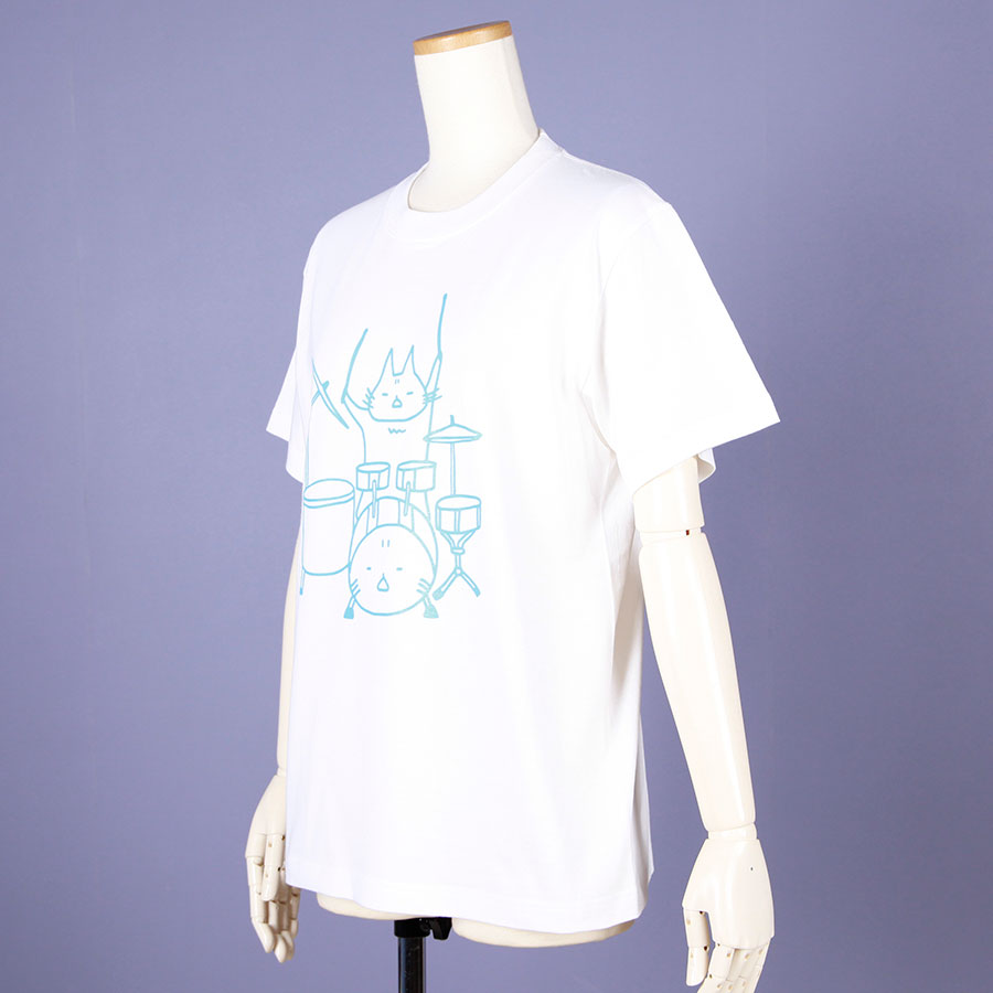 MINT NeKO Tama T-shirt / WH-BL・S