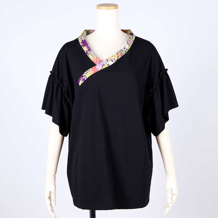 [One-of-a-kind item] TKg Vintage Kimono Four Seasons Flower Kimono Collar Tops