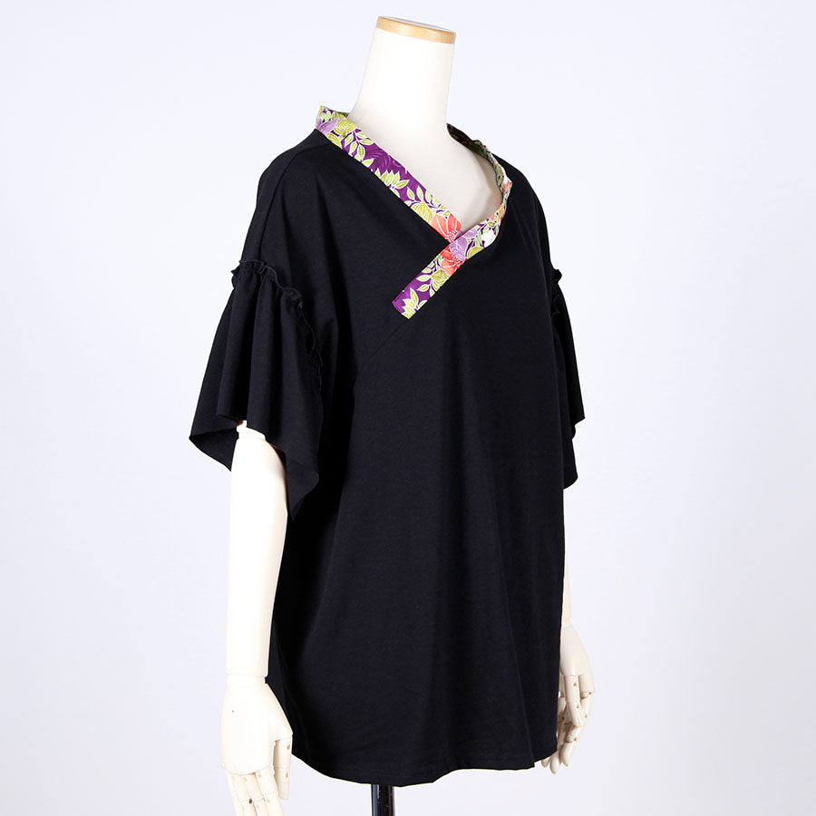 [One-of-a-kind item] TKg Vintage Kimono Four Seasons Flower Kimono Collar Tops