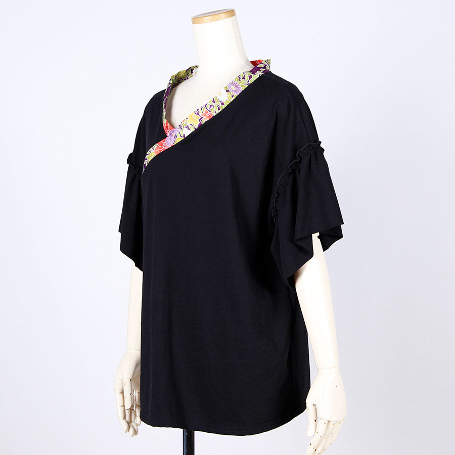 [One-of-a-kind item] TKg Vintage Kimono Four Seasons Flower Kimono Collar Tops