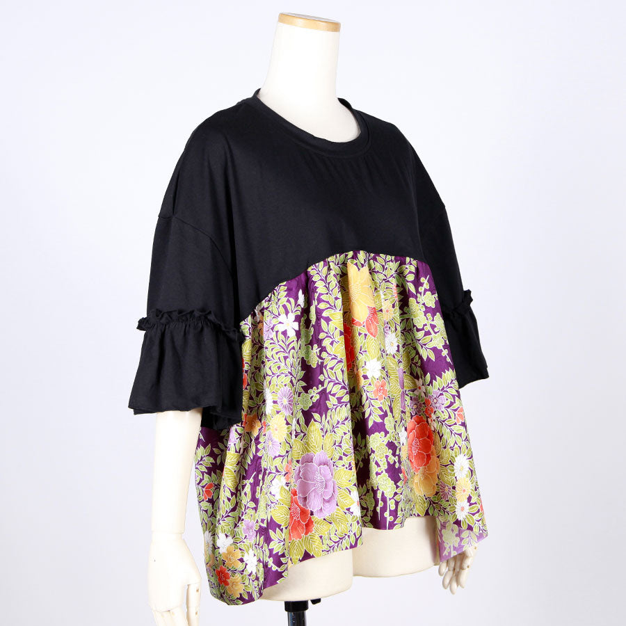 [One-of-a-kind item] TKg Vintage Kimono Four Seasons Flower Half Body Japanese Pattern Tops