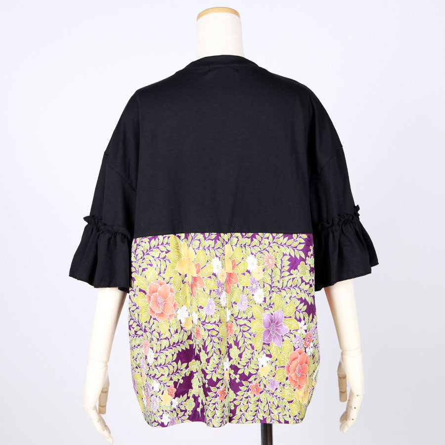 [One-of-a-kind item] TKg Vintage Kimono Four Seasons Flower Half Body Japanese Pattern Tops