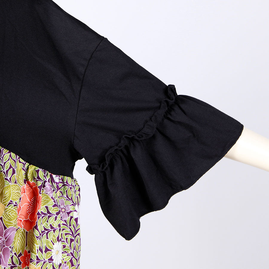 [One-of-a-kind item] TKg Vintage Kimono Four Seasons Flower Half Body Japanese Pattern Tops